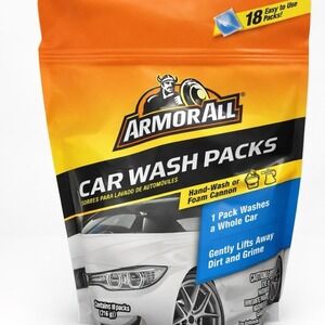 Armor All Car Wash Packs Pre-Measured, Dissolvable, Super-Concentrated 18 Pods